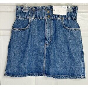 VTG Y2K Denim Skirt Arizona NWT Jean Paper Bag Mini Light Acid Wash Sz 11